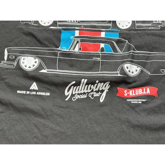S-Klub LA Gull Wing Social Group Men's XL T-Shirt Tee Black Car Club Los Angeles - Picture 3 of 4